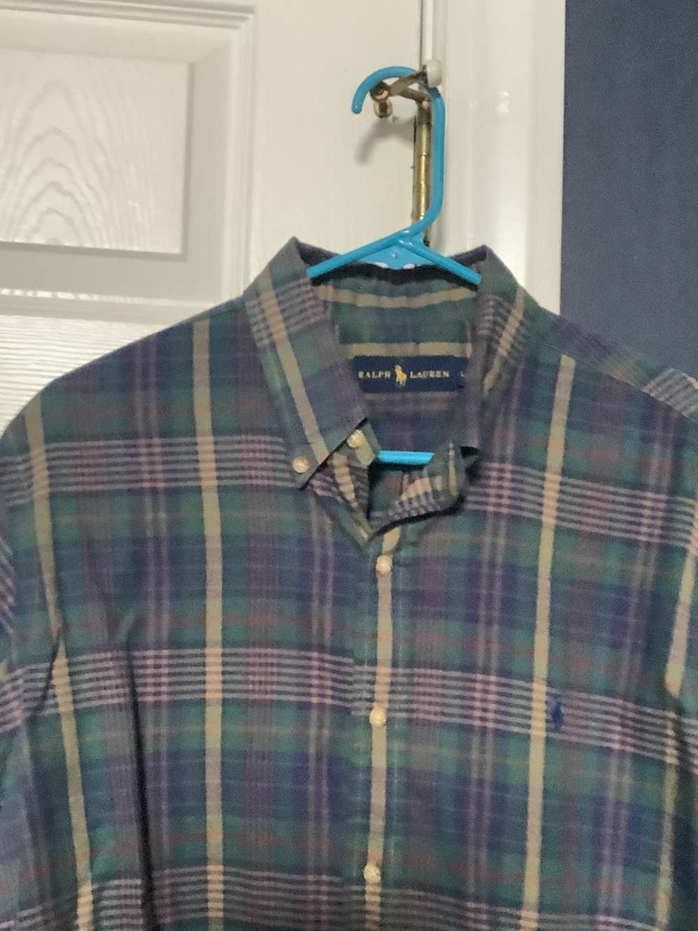 Ralph Lauren Blue and Green Plaid Button-Down Shirt